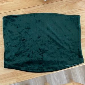 Green garage velvet tube top